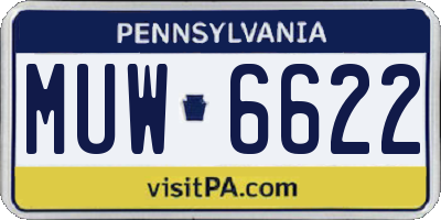 PA license plate MUW6622