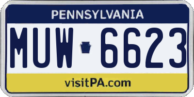 PA license plate MUW6623