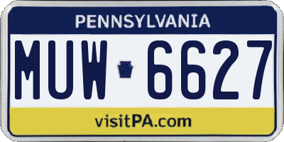 PA license plate MUW6627