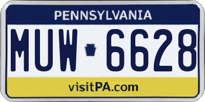 PA license plate MUW6628