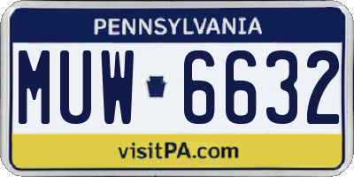 PA license plate MUW6632