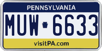 PA license plate MUW6633