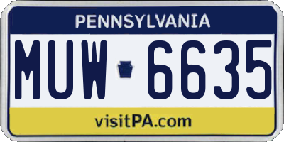 PA license plate MUW6635