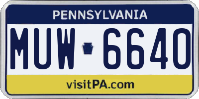 PA license plate MUW6640