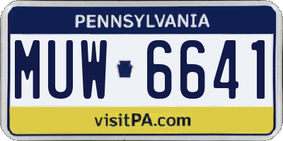 PA license plate MUW6641
