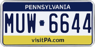 PA license plate MUW6644