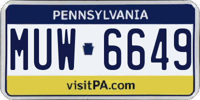 PA license plate MUW6649