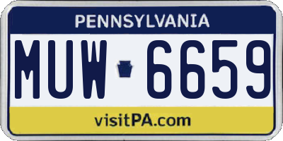 PA license plate MUW6659