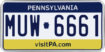 PA license plate MUW6661
