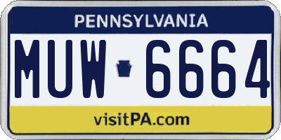 PA license plate MUW6664