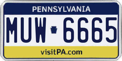 PA license plate MUW6665