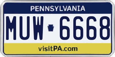 PA license plate MUW6668