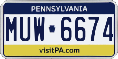 PA license plate MUW6674
