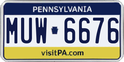 PA license plate MUW6676