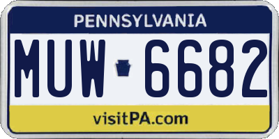 PA license plate MUW6682