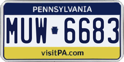 PA license plate MUW6683
