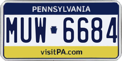 PA license plate MUW6684