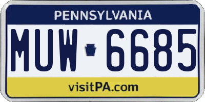 PA license plate MUW6685