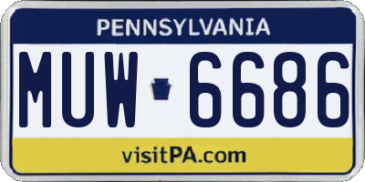 PA license plate MUW6686