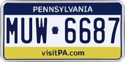 PA license plate MUW6687