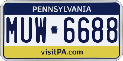 PA license plate MUW6688