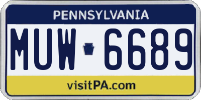 PA license plate MUW6689