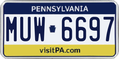 PA license plate MUW6697