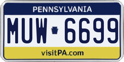 PA license plate MUW6699