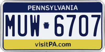 PA license plate MUW6707