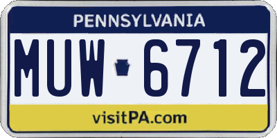 PA license plate MUW6712