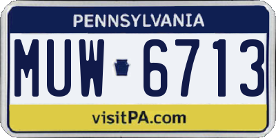 PA license plate MUW6713