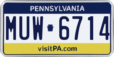 PA license plate MUW6714