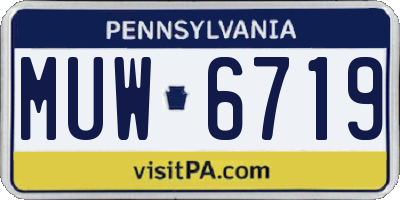 PA license plate MUW6719