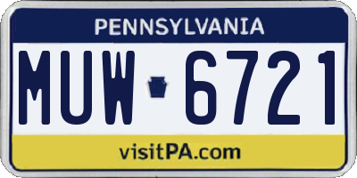 PA license plate MUW6721