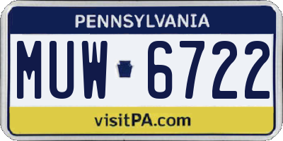 PA license plate MUW6722