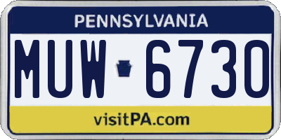 PA license plate MUW6730
