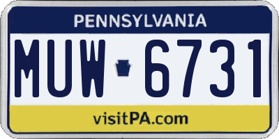 PA license plate MUW6731