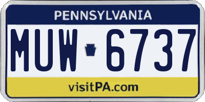 PA license plate MUW6737