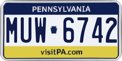 PA license plate MUW6742
