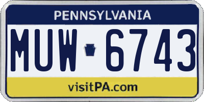 PA license plate MUW6743