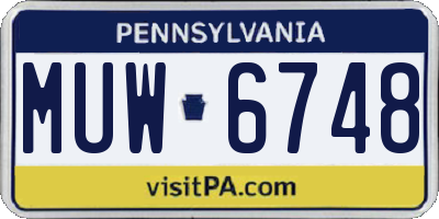 PA license plate MUW6748