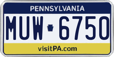 PA license plate MUW6750