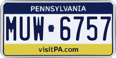 PA license plate MUW6757