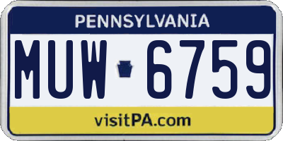 PA license plate MUW6759