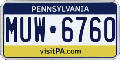 PA license plate MUW6760