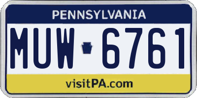 PA license plate MUW6761