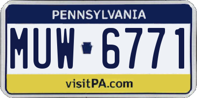 PA license plate MUW6771