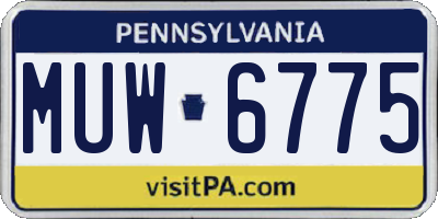 PA license plate MUW6775
