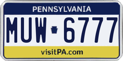 PA license plate MUW6777