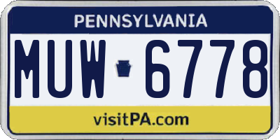 PA license plate MUW6778